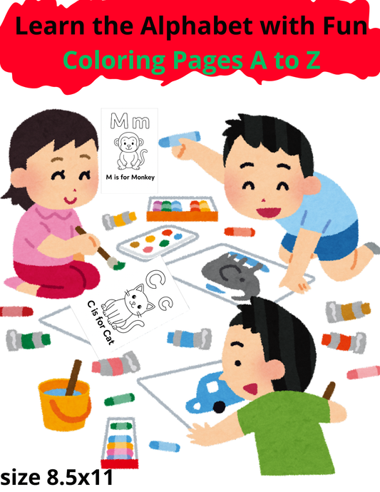 A to Z Alphabet Coloring Book for Kids | Fun & Educational Learning Activity